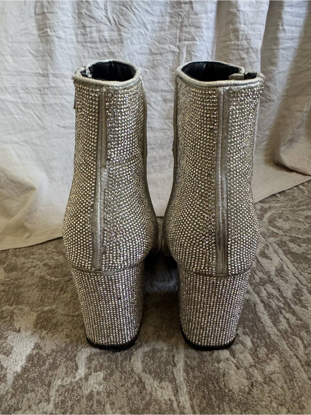 Never worn! Rhinestone Block Heel Ankle Boots - Picture 3 of 11